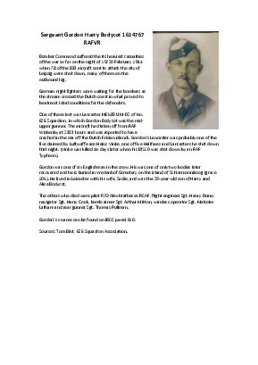 A preview of a PDF biography for Bodycot, Gordon Harry